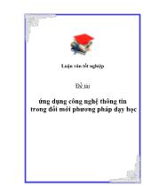 Đề tài ứng dụng công nghệ thông tin trong đổi mới phương pháp dạy học