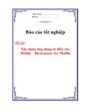 Đề tài Xây dựng ứng dụng từ điển cho Mobile – Dictionnary for Mobile