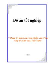 Đồ án Quản trị danh mục sản phẩm của Tổng công ty chăn nuôi Việt Nam