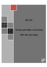 Đồ án Website giới thiệu và bán hàng điện máy qua mạng