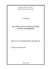 Hệ thống quản lý đăng ký thuế sử dụng web service