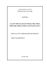 Khóa luận Các kỹ thuật gỡ lỗi trong việc phát triển hệ thống nhúng với ngôn ngữ C