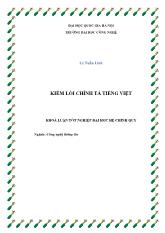 Khóa luận Kiểm lỗi chính tả Tiếng Việt