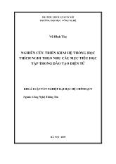 Khóa luận Nghiên cứu triển khai hệ thống học thích nghi theo nhu cầu mục tiêu học tập trong đào tạo điện tử