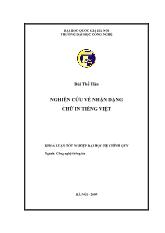 Khóa luận Nghiên cứu về nhận dạng chữ in Tiếng Việt