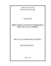 Khóa luận Phòng chống tấn công từchối dịch vụ phân tán vào các website