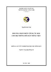 Khóa luận Phương pháp phân tích câu hỏi cho hệ thống hỏi đáp Tiếng Việt