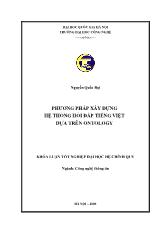 Khóa luận Phương pháp xây dựng hệ thống hỏi đáp tiếng Việt dựa trên ontology