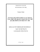 Khóa luận Xây dựng hệ thống dịch vụ giá trị gia tăng trên nền dịch vụ nhắn tin tức thì qua hệ thống tin nhắn tức thì