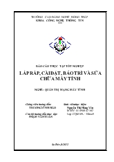 Lắp ráp, cài đặt, bảo trì và sửa chữa máy tính