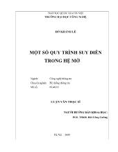 Luận văn Một số quy trình suy diễn trong hệ mờ