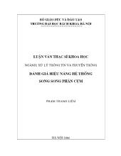 Luận văn Ngành xử lý thông tin và truyền thông - Đánh giá hiệu năng hệ thống song song phân cụm