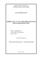 Luận văn Nghiên cứu các luật kết hợp song song trong khai phá dữ liệu