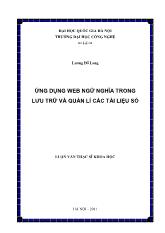 Luận văn Ứng dụng web ngữ nghĩa trong lưu trữ và quản lí các tài liệu số