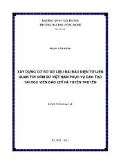 Luận văn Xây dựng cơ sở dữ liệu bài báo điện tửliên quan tới gốm sứ Việt Nam phục vụ đào tạo tại học viện báo chí và tuyên truyền