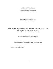 Luận văn Xây dựng hệ thống mô phỏng và thực tại ảo sử dụng ngôn ngữ wave