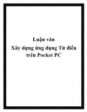 Luận văn Xây dựng ứng dụng Từ điển trên Pocket PC