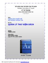 Môn: Phân tích thiết kế hệ thống - Đề tài: Quản lý thư viện sách
