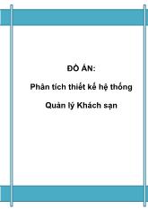 Phân tích thiết kế hệ thống Quản lý Khách sạn