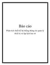 Phân tích thiết kế hệ thống thông tin quản lý thiết bị và lập lịch bảo trì