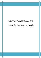 Phân tích thiết kế trang web: tìm kiếm nhà trọ trực tuyến