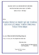 Phân tích và thiết kế hệ thống quản lý học viên trung tâm tin học