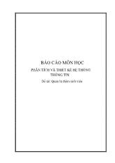 Phân tích và thiết kế hệ thống thông tin - Đề tài: Quản lư điểm sinh viên