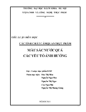 Tiểu luận Các tính chất cảm quan thực phẩm màu sắc nước quả các yếu tố ảnh hưởng