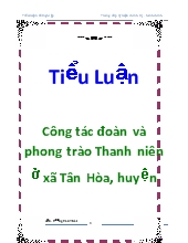 Tiểu luận Công tác đoàn và phong trào Thanh niên ở xã Tân Hòa, huyện Buôn Đôn - Thực trạng và giải pháp