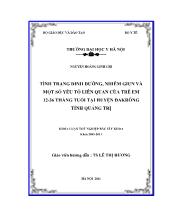 Tình trạng dinh dưỡng, nhiễm giun và một số yếu tố liên quan của trẻem 12 - 36 tháng tuổi tại huyện Đakrông tỉnh Quảng Trị