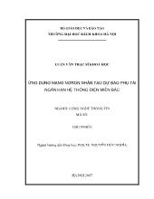 Ứng dụng mạng nơron nhân tạo dự báo phụ tải ngắn hạn hệ thống điện miền bắc