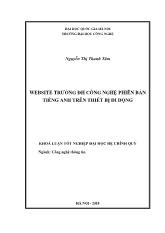 Website trường đại học công nghệ phiên bản Tiếng Anh trên thiết bị di động