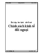 Bài tập lớn kinh tế vĩ mô chính sách kinh tế đối ngoại