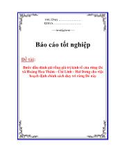 Bước đầu đánh giá tổng giá trị kinh tế của rừng Dẻ xã Hoàng Hoa Thám - Chí Linh - Hải Dương cho việc hoạch định chính sách duy trì rừng Dẻ này