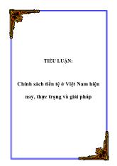 Chính sách tiền tệ ở Việt Nam hiện nay, thực trạng và giải pháp