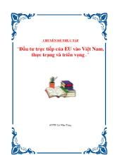Chuyên đề Đầu tư trực tiếp của EU vào Việt Nam, thực trạng và triển vọng