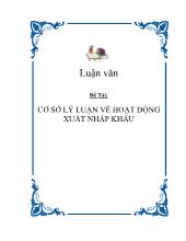 Cơ sở lý luận về hoạt động xuất nhập khẩu