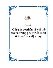 Công ty cổ phần và vai trò của nó trong phát triển kinh tế ở nước ta hiện nay