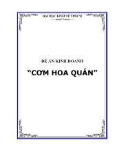 Đề án Kinh doanh “cơm hoa quán”