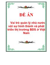 Đề án Vai trò quản lý nhà nước với sự hình thành và phát triển thị trường bất động sản ở Việt Nam