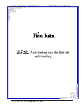 Đề tài Ảnh hưởng của du lịch tới môi trường