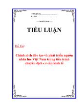 Đề tài Chính sách đào tạo và phát triển nguồn nhân lực Việt Nam trong tiến trình chuyển dịch cơ cấu kinh tế