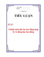 Đề tài Chính sách thù lao lao động hợp lý và động lực lao động