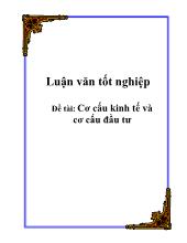 Đề tài Cơ cấu kinh tế và cơ cấu đầu tư