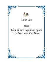 Đề tài Đầu tư trực tiếp nước ngoài của Nies vào Việt Nam