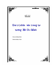 Đề tài Gía trị nhân văn trong tư tưởng Hồ Chí Minh