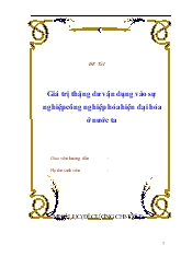 Đề tài Giá trị thặng dư vận dụng vào sự nghiệp công nghiệp hóa hiện đại hóa ở nước ta