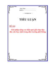 Đề tài Giải pháp nâng cao hiệu quả giáo dục đạo đức cho học sinh trong nhà trường phổ thông