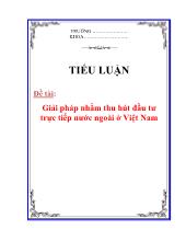 Đề tài Giải pháp nhằm thu hút đầu tư trực tiếp nước ngoài tại Việt Nam