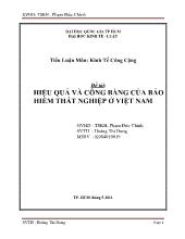 Đề tài Hiệu quả và công bằng của bảo hiểm thất nghiệp ở Việt Nam